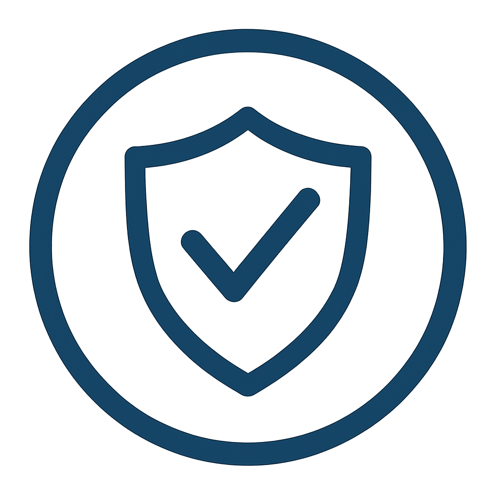 Shield icon with check mark representing R’LIEF 1-Year Product Protection Plan